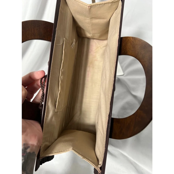 Vintage Brown Bamboo Unbranded Satchel Handbag - Picture 4 of 10